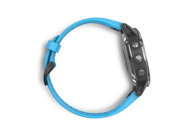 GARMIN Quatix 6 Titan - Safirglass Titan ventilert + cyan silkon