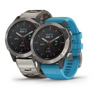 GARMIN Quatix 6 Titan - Safirglass Titan ventilert + cyan silkon