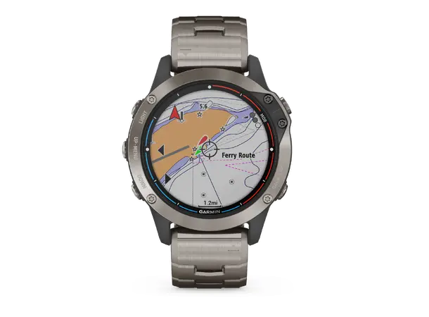 GARMIN Quatix 6 Titan - Safirglass Titan ventilert + cyan silkon