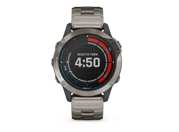 GARMIN Quatix 6 Titan - Safirglass Titan ventilert + cyan silkon
