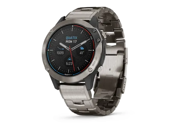 GARMIN Quatix 6 Titan - Safirglass Titan ventilert + cyan silkon