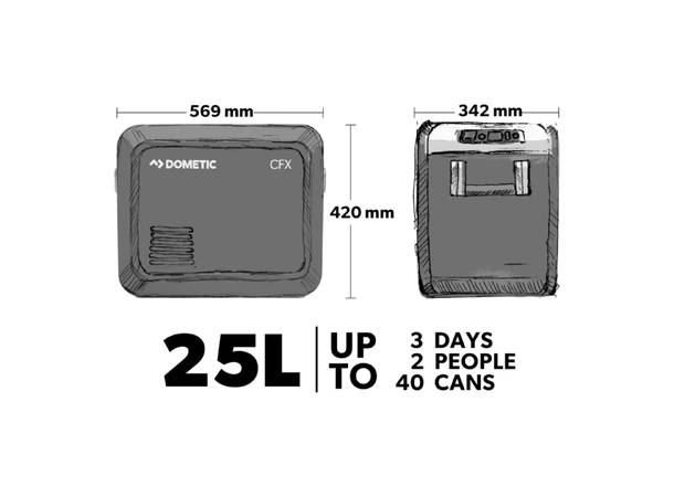 DOMETIC CFX3 25 Mobil kompressorkjøleboks, 25 l