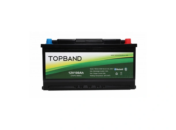 Topband Lithium Heat PRO - 12V 100ah 100a BMS - Bobil - Bluetooth og Varme