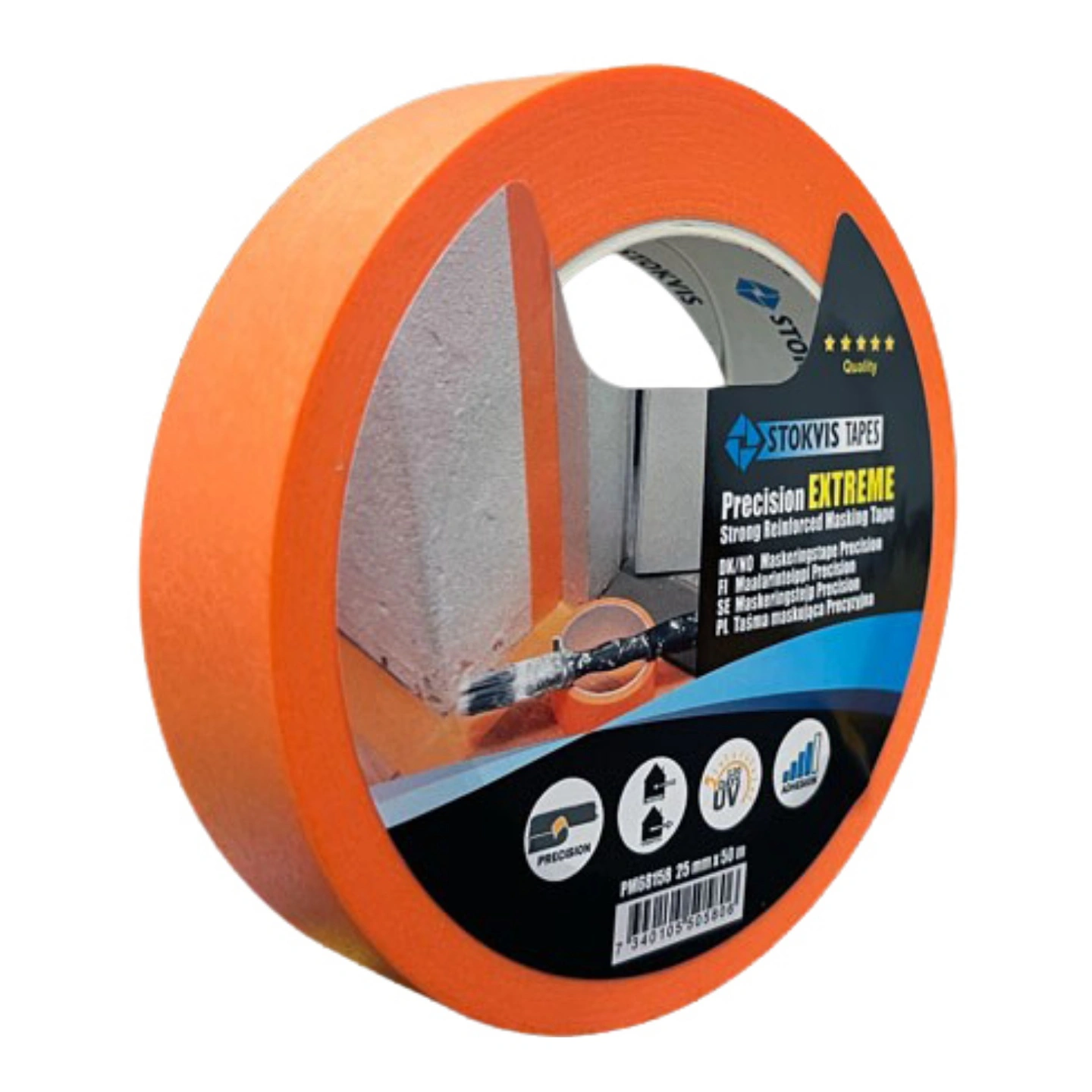 STOKVIS TAPES Maskeringstape Extreme Orange. En rull på 25mm bredde
