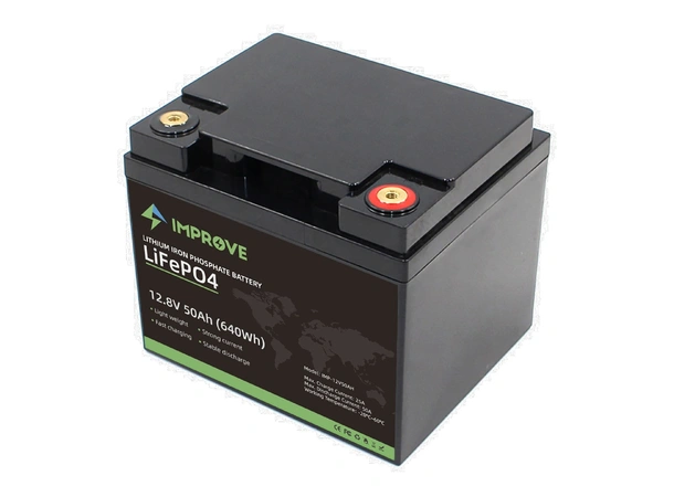 IMPROVE Lithium Batteri 12V 50Ah LiFePO4 BMS 50A - Bluetooth