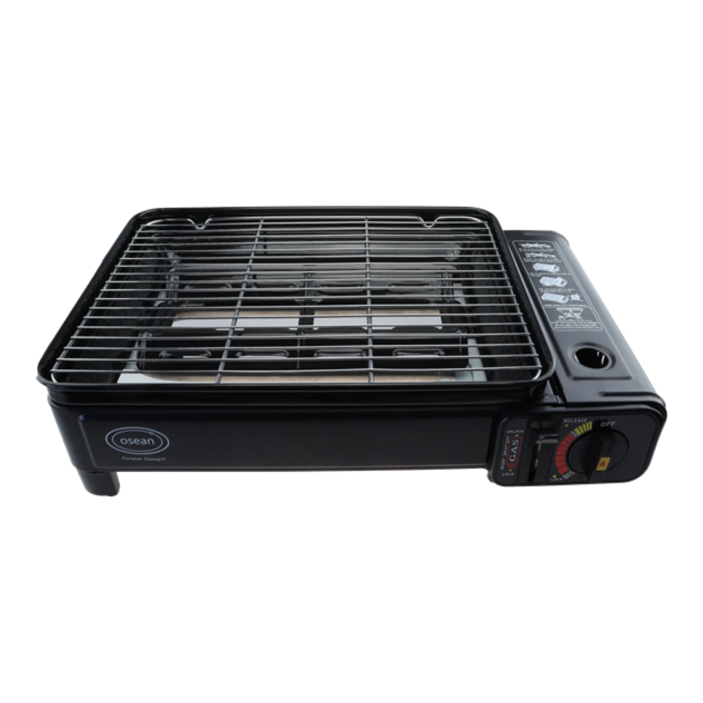 OSEAN Portabel gassgrill 1800W - 340x260mm grillflate