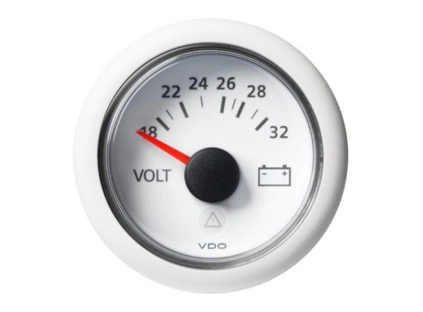 VDO Voltmeter 18-32V (24V) ViewLine - Ø52mm - hvit