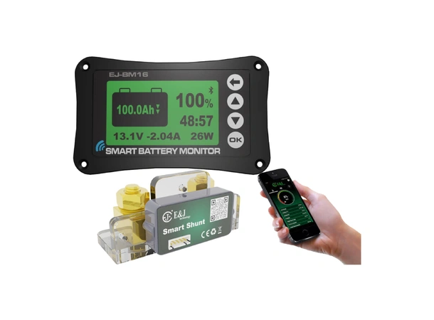 Batterimonitor Smart med Lux LCD display Bluetooth - 500A (maks)