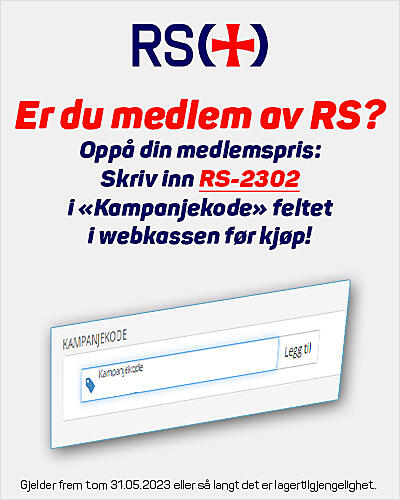 Benytt RS-2302 kampanjekode i kassen for å oppnå RS medlemsrabatt