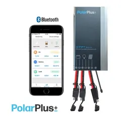 POLARPLUS&#160;solcelleregulator&#160;12V/24V 15A MPPT-&#160;alle batterityper - Bluetooth
