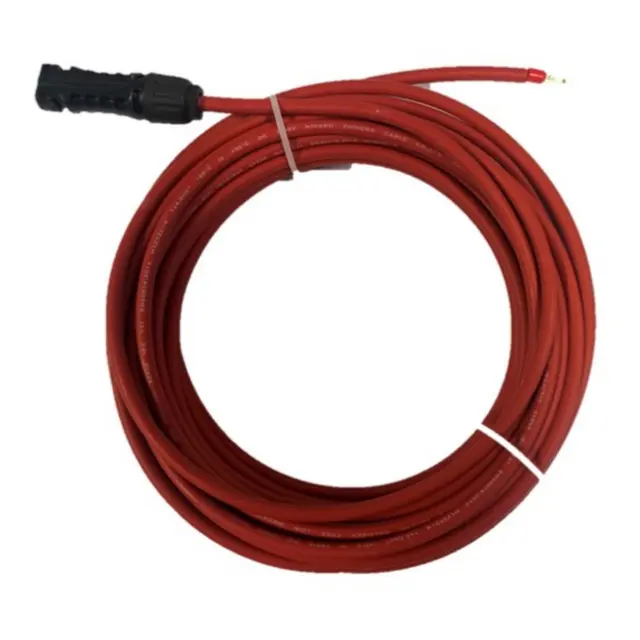 POLARPLUS Solcellekabel fortinnet 4mm2 m/ MC4 kontakt (ip67) - Rød -10 meter 