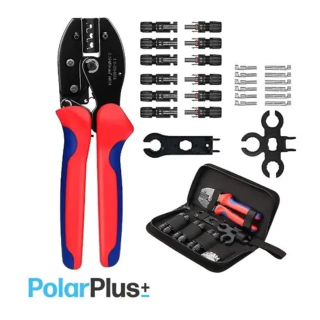POLARPLUS MC4 Verktøysett med veske Medfølger 6 sett med MC4 plugger Han/Hun 