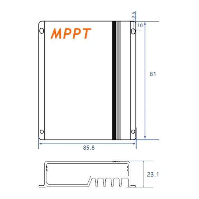 POLARPLUS solcelleregulator  10A Mppt for alle batterityper, 12v, Bluetooth 