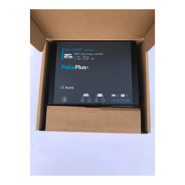 POLARPLUS Solcelleregulator 20A MPPT for alle batterityper - 12V - Bluetooth 