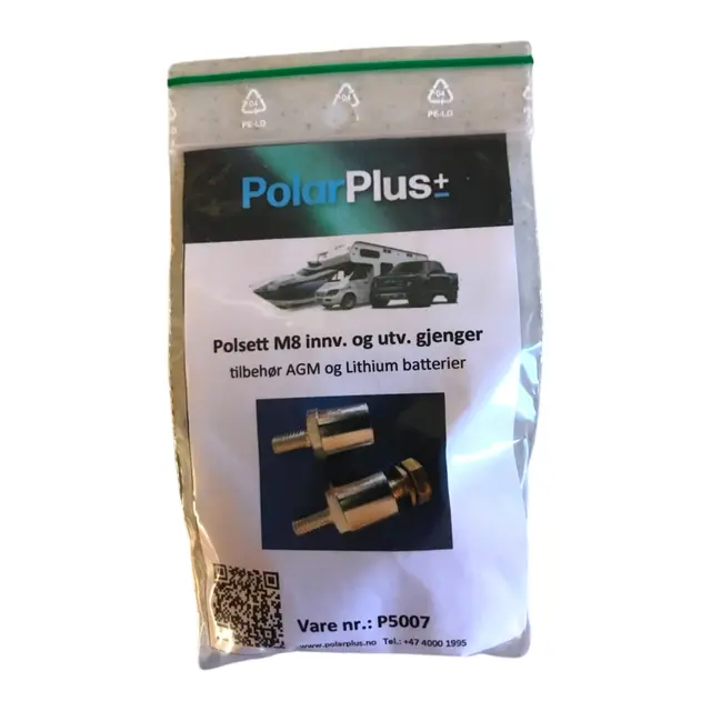 POLARPLUS Polsett (pluss og minus) m/ M6 gjenger (innv./utv.) 