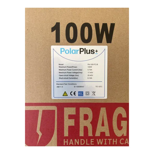 POLARPLUS 100w sammenleggbar solcellepanel (58x58x4cm), 