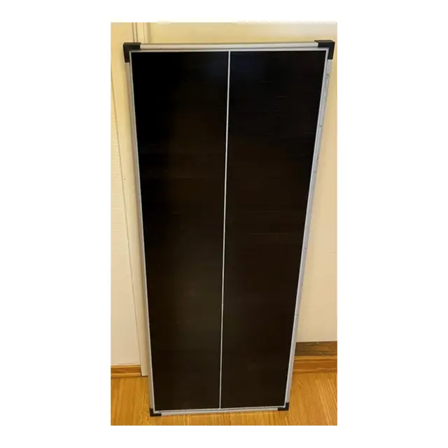 POLARPLUS Solcellepanel 100w sort 45x116cm med halv-celler og blank ramme 
