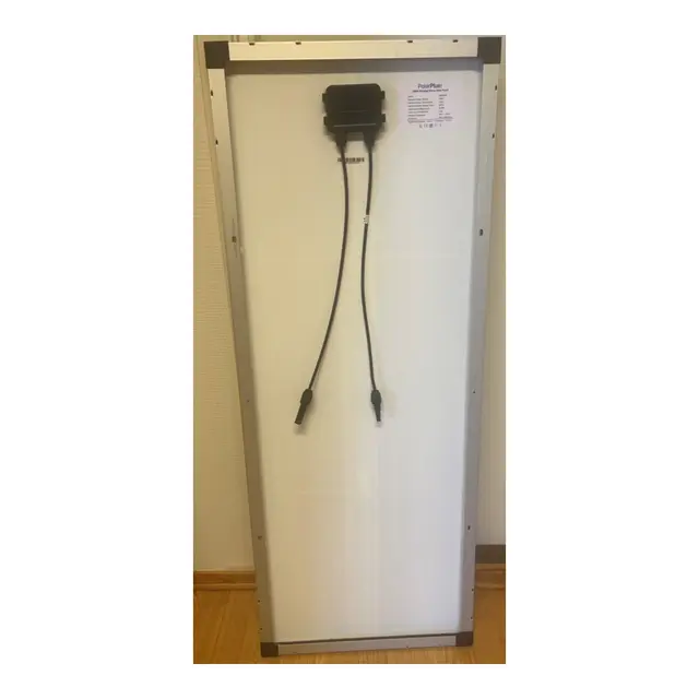 POLARPLUS Solcellepanel 100w sort 45x116cm med halv-celler og blank ramme 