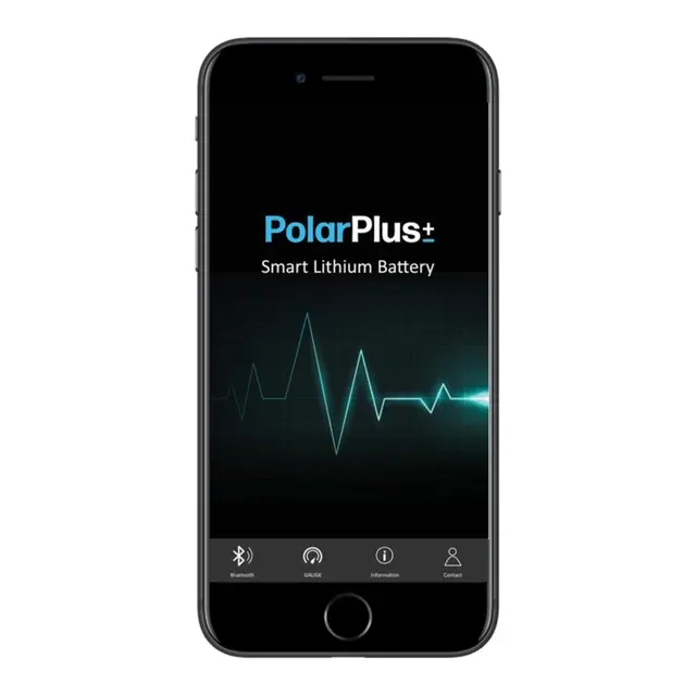 POLARPLUS 12V 100Ah Litium BMS 100a blåtann og varme, 1280Wh, 355x175x188mm 