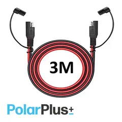 POLARPLUS skj&#248;tekabel sort-r&#248;d 2x 4mm&#178; 3 meter lang