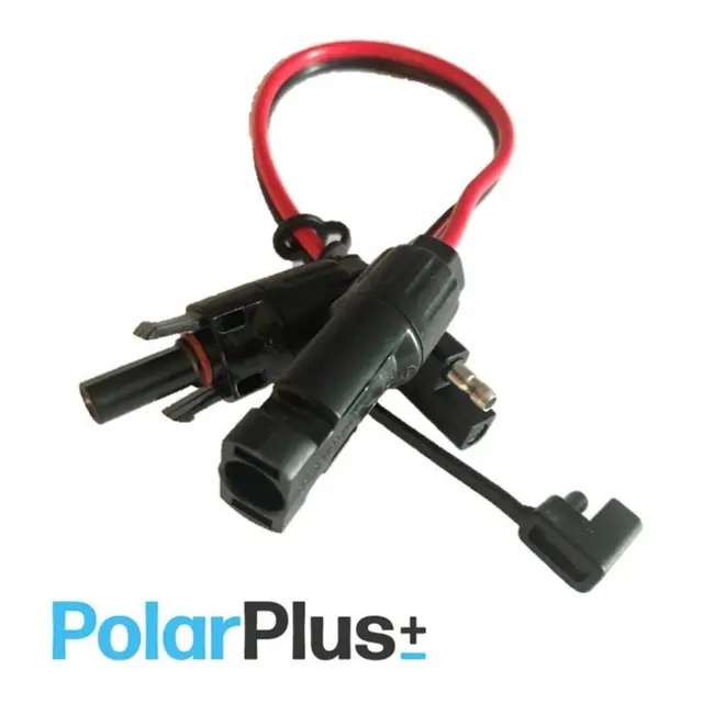 POLARPLUS QCS Kabel - 30cm Overgang MC4 - sort-rød 2x 4mm² 