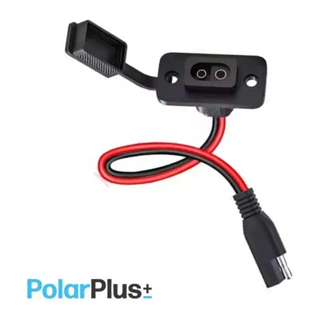 POLARPLUS veggkontakt kabel rød-sort 2x 4mm²  (30cm) 