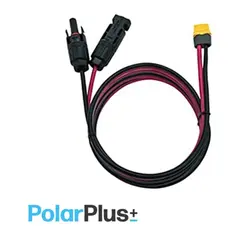 POLARPLUS Solcellekabel&#160;XT60 sort-r&#248;d 2x 2,5mm2 -&#160;MC4 - 1,5 meter