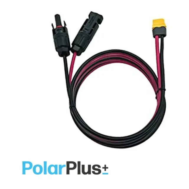 POLARPLUS Solcellekabel XT60 sort-rød 2x 2,5mm2 - MC4 - 1,5 meter 