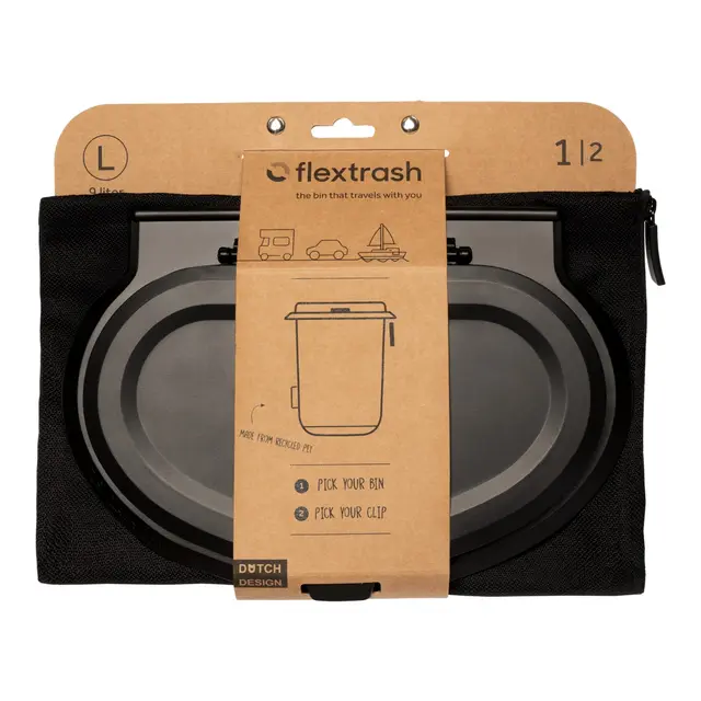 FLEXTRASH fleksibel Avfallsbeholder - 9L Boldy Black 
