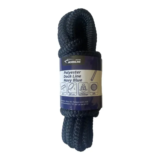 MORINLINE Fortøyningsline m/løkke-tamp Ø20mm x 10m - Marineblå 