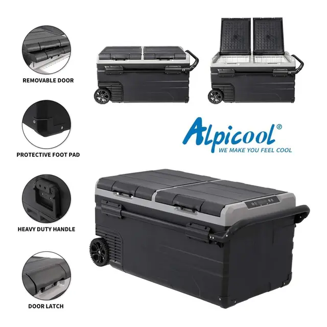 ALPICOOL Kjøleboks TWW75 72L - 2 soner - m/hjul 