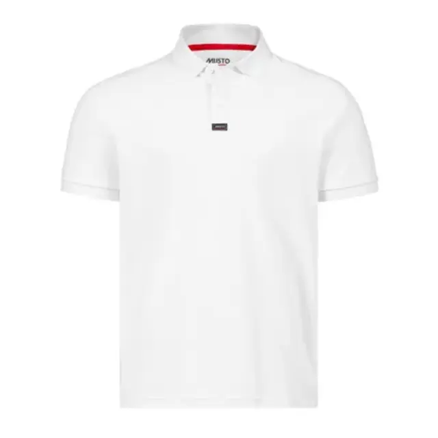 MUSTO ESSENTIAL Pique Polo Hvit - Str. S 
