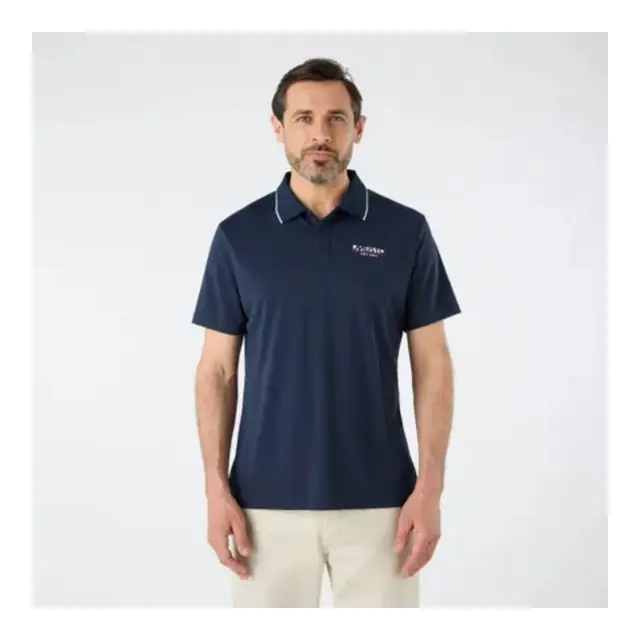 MUSTO 1964 UV Short-Sleeve Polo Pique Navy - Str. S 