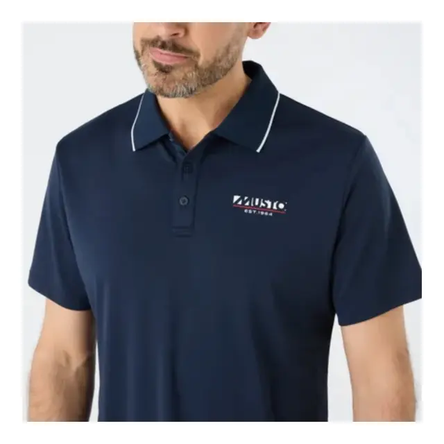MUSTO 1964 UV Short-Sleeve Polo Pique Navy - Str. S 