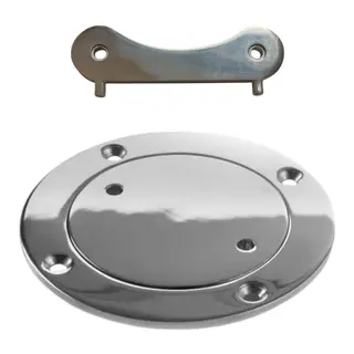 Inspeksjonsluke i syrefast st&#229;l Diameter 140 mm