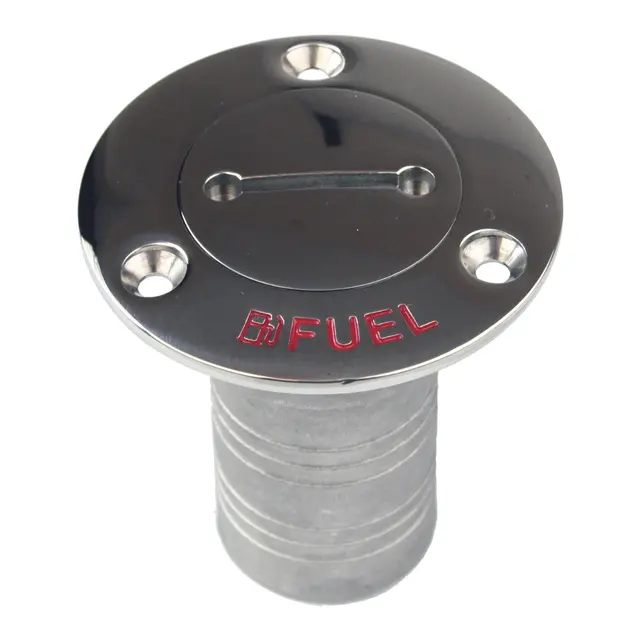 Dekksforskruvning syrefast stål - rett 1 1/2"(38mm)  Bensin / Gas - med nøkkel 