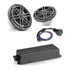 JL AUDIO Premium Marinepakke 1 7,7&quot; H&#248;yttalere, Forsterker, BT-spiller