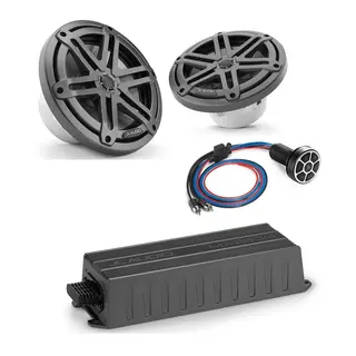 JL AUDIO Premium Marinepakke 1 7,7&quot; H&#248;yttalere, Forsterker, BT-spiller