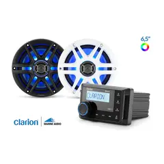 CLARION B&#229;tstereopakke 1 - RGB Digital mediamottaker,H&#248;yttaler,Tilbeh&#248;r