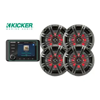 KICKER båtstereo pakke 1+4 KMC6 -KM654L - DAB+