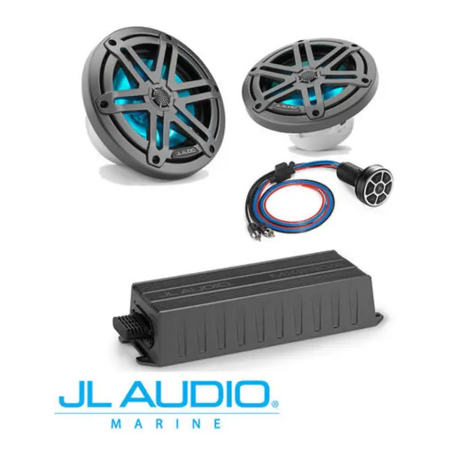 JL AUDIO Marinepakke MED LED Bluetooth, forsteker - 7,7" høyttalere 
