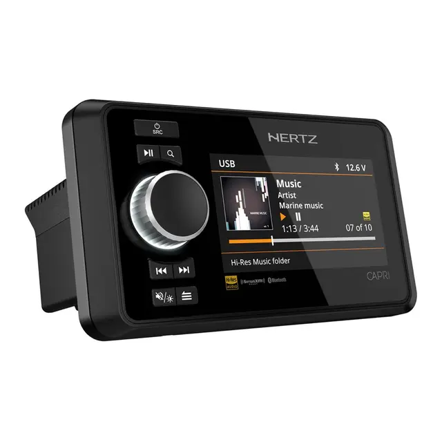 HERTZ AUDIO Hertz Capri Marine radio 100% vanntett front Ip67, 4 x 70W 