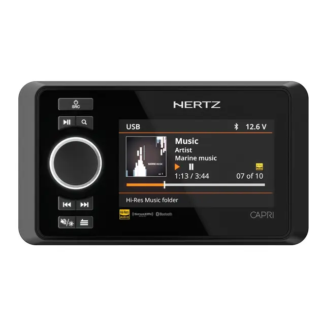 HERTZ AUDIO Hertz Capri Marine radio 100% vanntett front Ip67, 4 x 70W 