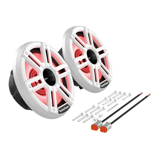 ROCKFORD FOSGATE Marine horn, 8" hvit Marine 8", 2-veis, 300/1200w, LED-lys 