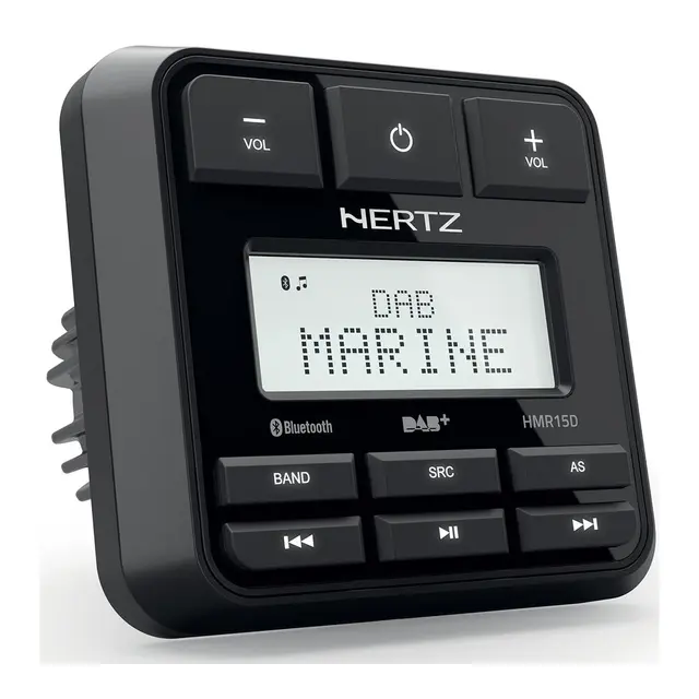 HERTZ HMR15D Marine Stereo DAB+ m/BT 100% vanntett front Ip66, 4 x 50W 