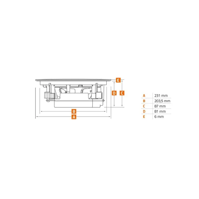 HERTZ Marine HEX65ICW, 6½" koax (1 stk.) Vegg/tak montering,Sprutsikker IP65,100W 