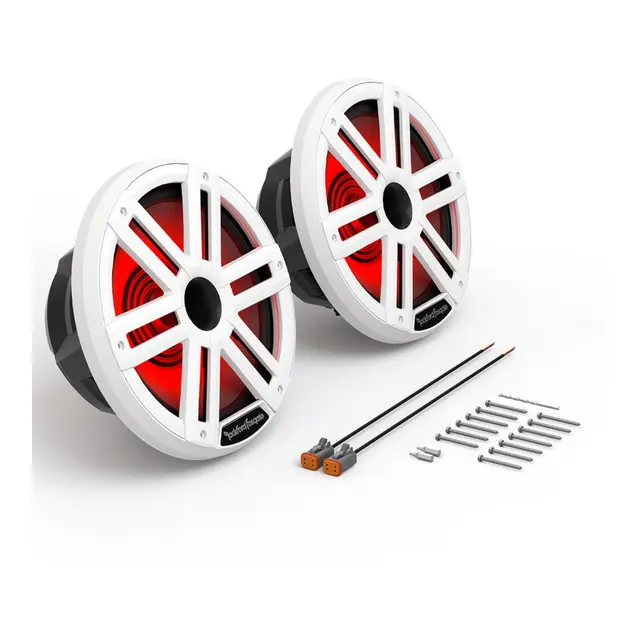 ROCKFORD FOSGATE Marine horn, 10" hvit Marine 10", 2-veis, 300/1200W, LED-lys 