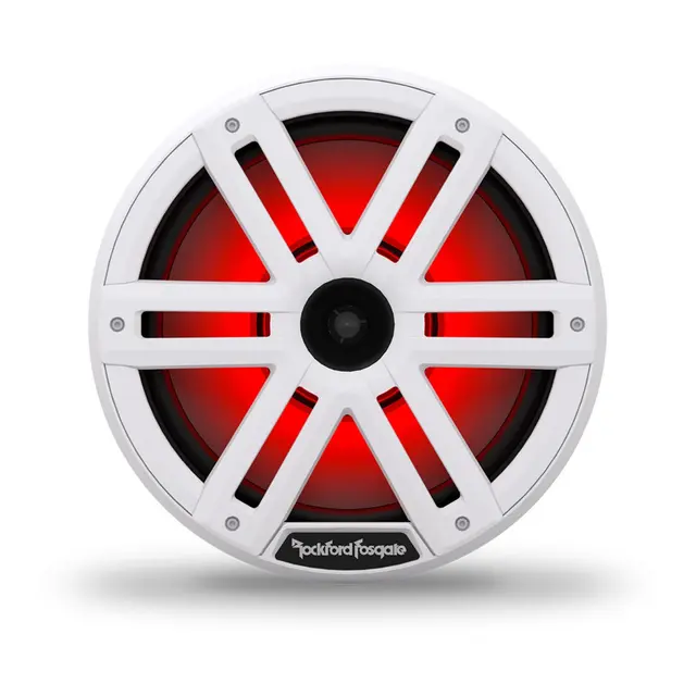 ROCKFORD FOSGATE Marine horn, 10" hvit Marine 10", 2-veis, 300/1200W, LED-lys 