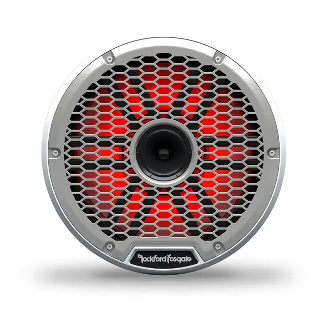 ROCKFORD FOSGATE Marine horn, 10" hvit Marine 10", 2-veis, 300/1200W, LED-lys 