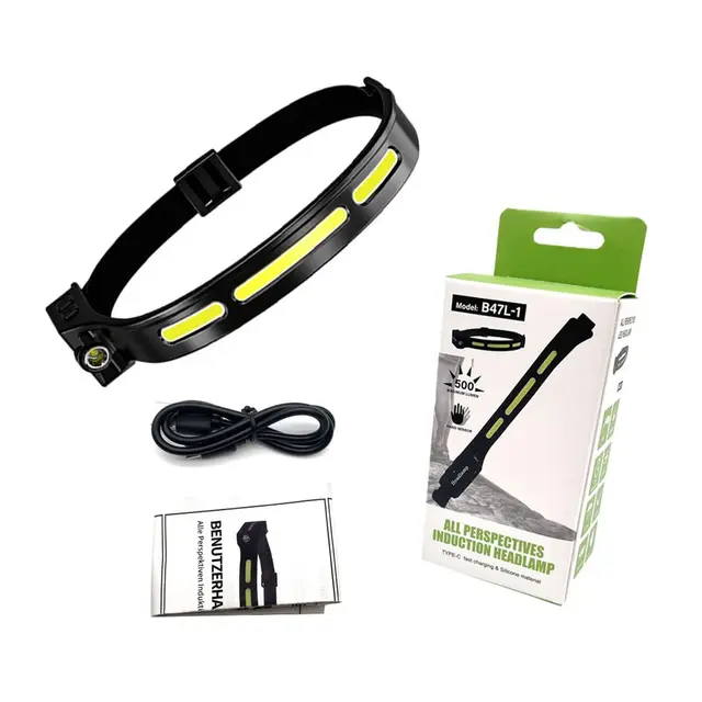 SPERAS hodelykt B47L1 500lm - 130m kastelengde - Lithium USB C 